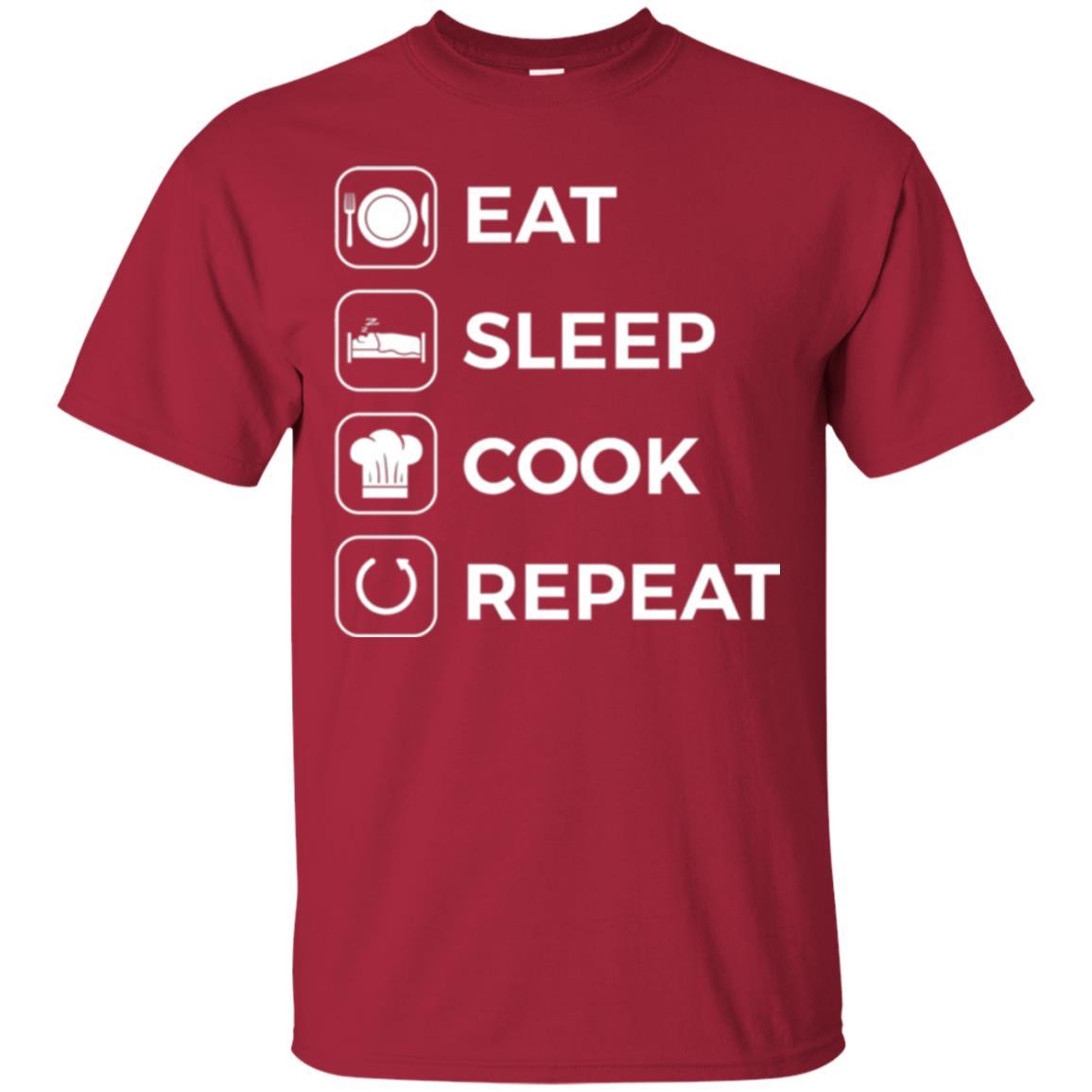 Chef T-shirt Eat Sleep Cook Repeat T-shirt Cardinal