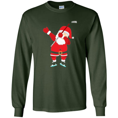 Christmas T-shirt Santa Claus Dabbing Hockey Forest Green