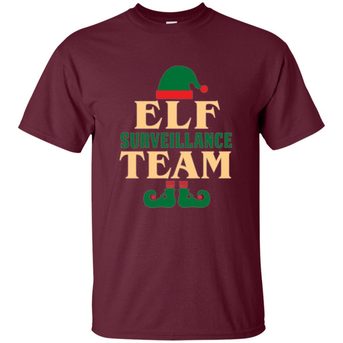 Christmas T-shirt Elf Surveillance Team T-shirt Maroon