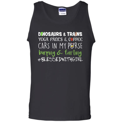 Dinosaurs And Trains Yoga Pants Coffee Cars In My Purse Buring Farting Mom Of Girls Shirt Black