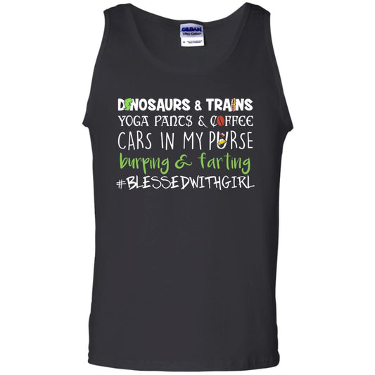 Dinosaurs And Trains Yoga Pants Coffee Cars In My Purse Buring Farting Mom Of Girls Shirt Black