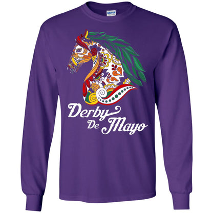 Derby Cinco De Mayo Floral Horse Race T-shirt Purple