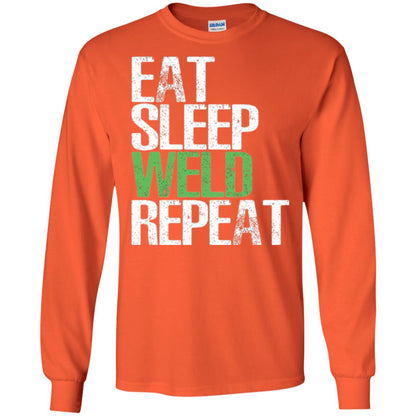 Welding T-shirt Eat Sleep Weld Repeat Orange