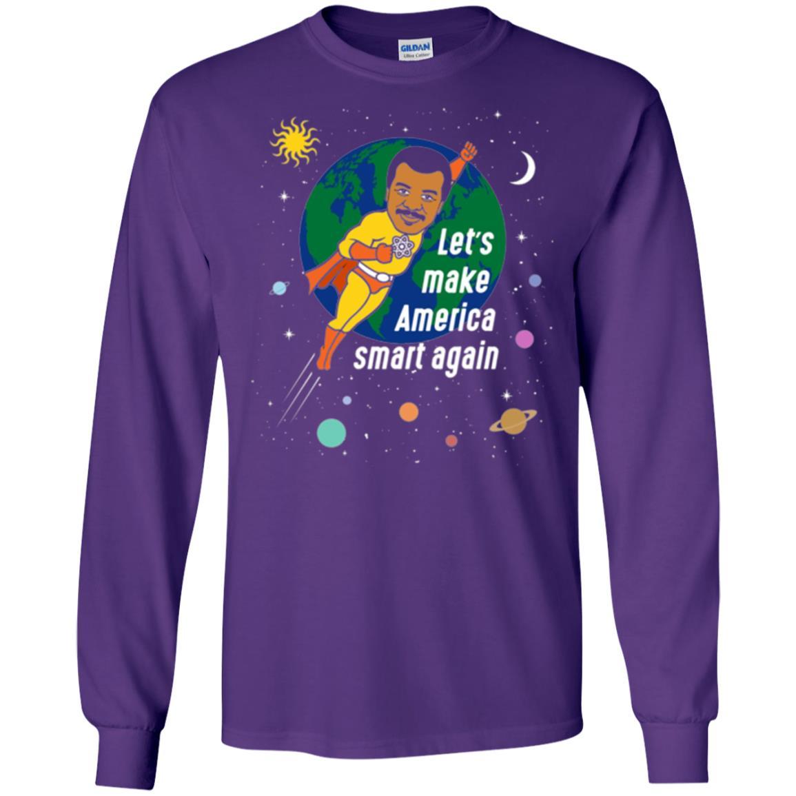 Astronomy T-shirt Let's Make America Smart Again Purple