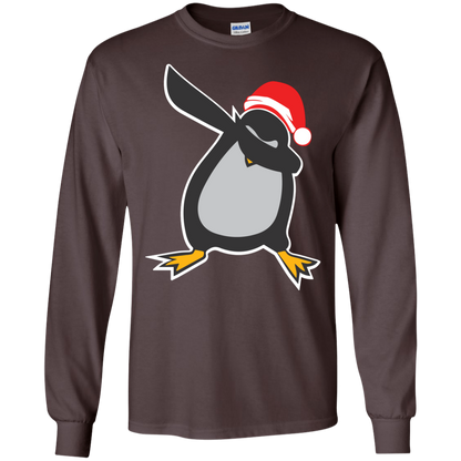 Christmas T-Shirt Dabbing Penguin Dark Chocolate