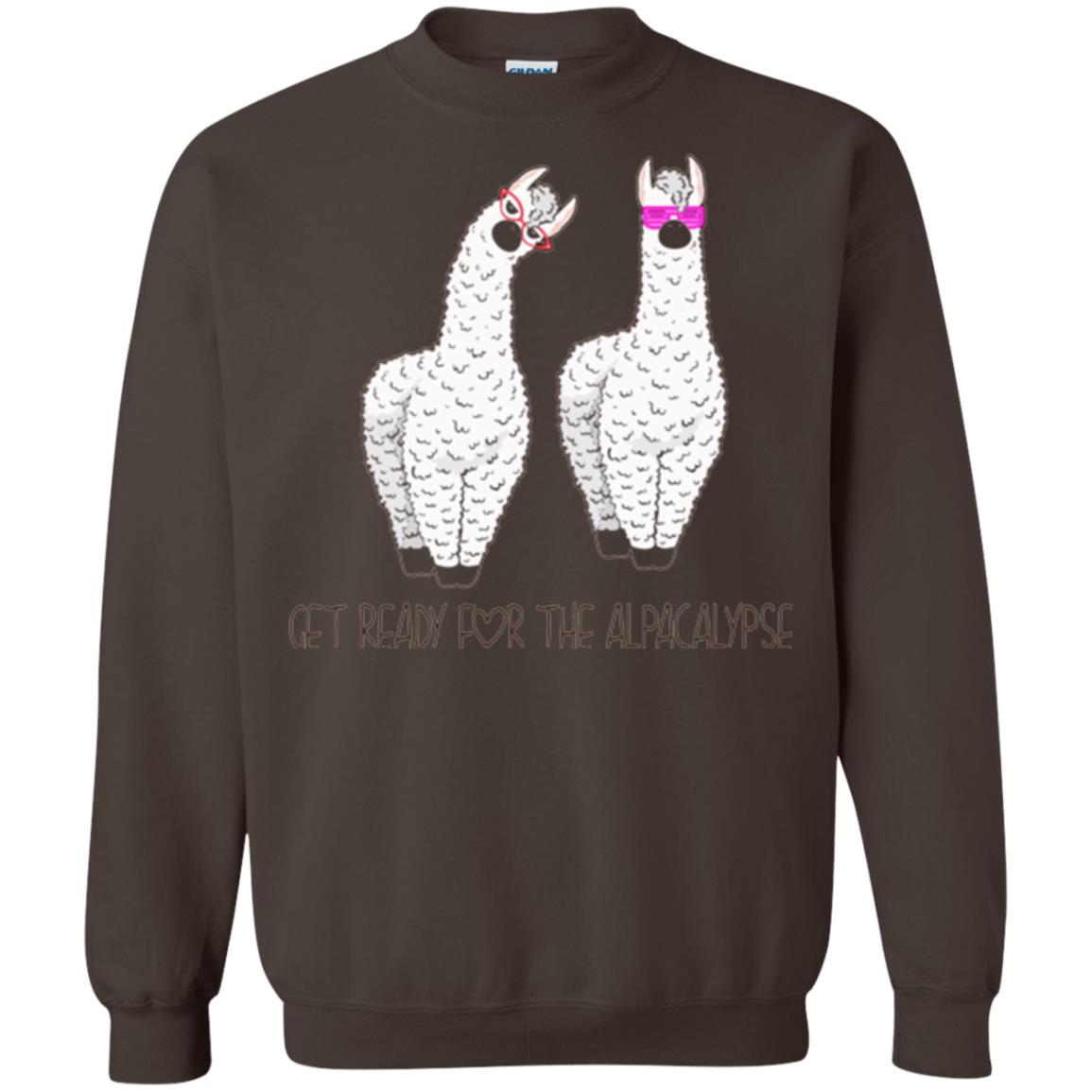 Funny Alpaca T-shirt Get Ready For The Alpacalypse Dark Chocolate