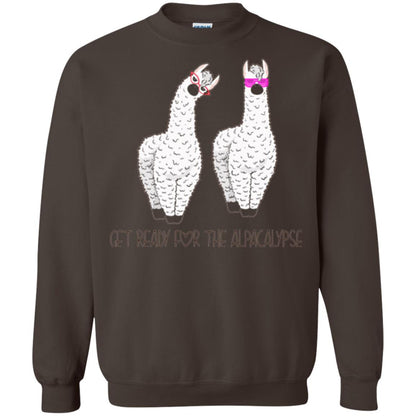Funny Alpaca T-shirt Get Ready For The Alpacalypse Dark Chocolate