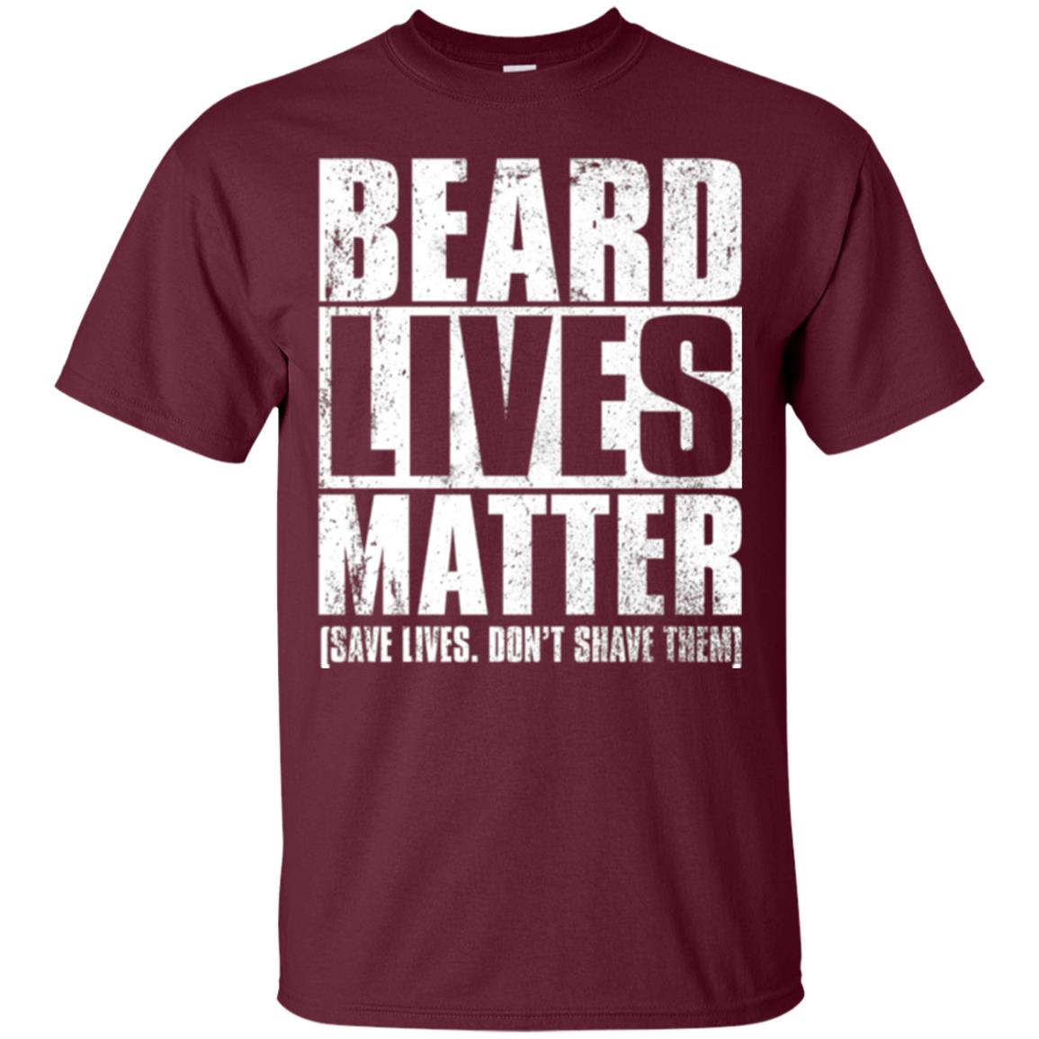 Beared Men T-shirt Beared Lives Matter Maroon