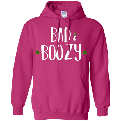 Bad And Boozy Funny Saint Patrick Day T-shirt Heliconia
