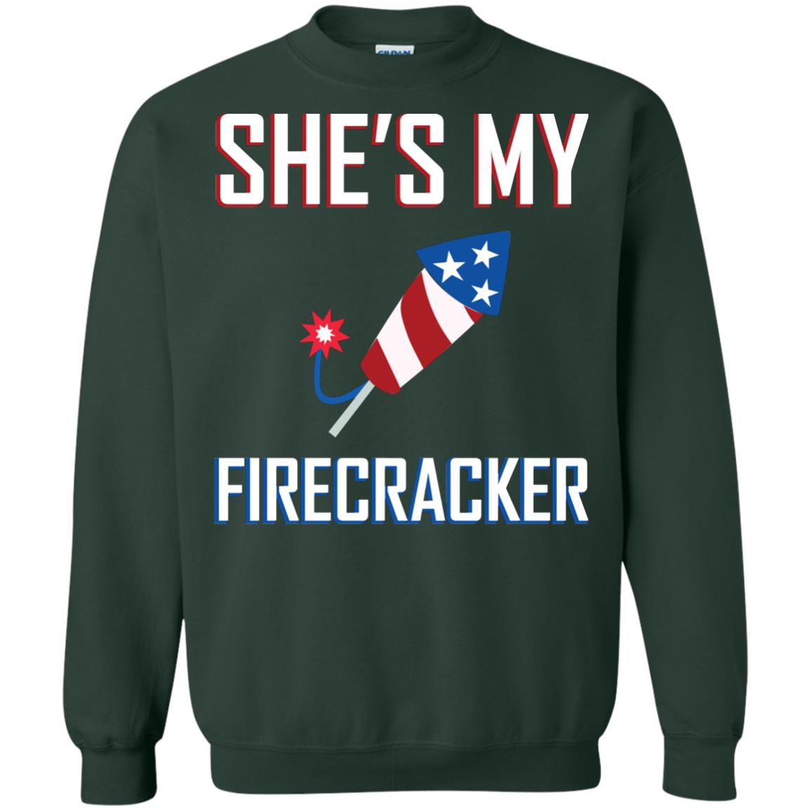 She_s My Firecracker Shirt For Mens Forest Green