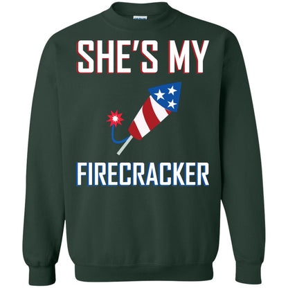 She_s My Firecracker Shirt For Mens Forest Green