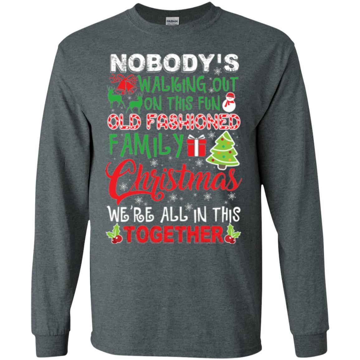 Family Christmas T-shirt We're All In This Together Dark Heather