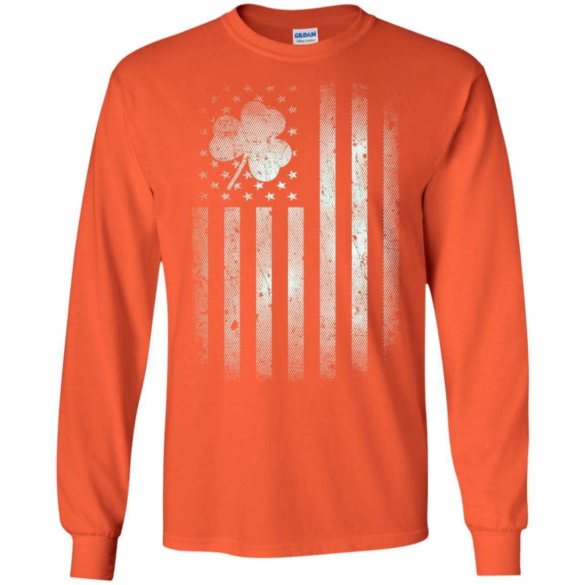 Vintage Irish American Shamrock Flag St Patricks Day T-shirt Orange
