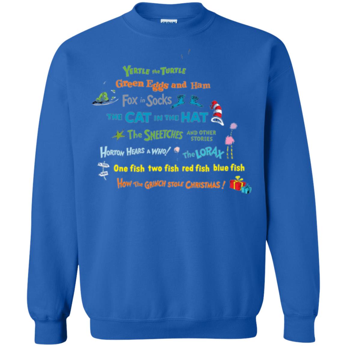 Dr. Seuss Book Title National Wear Red Day T-shirt Royal