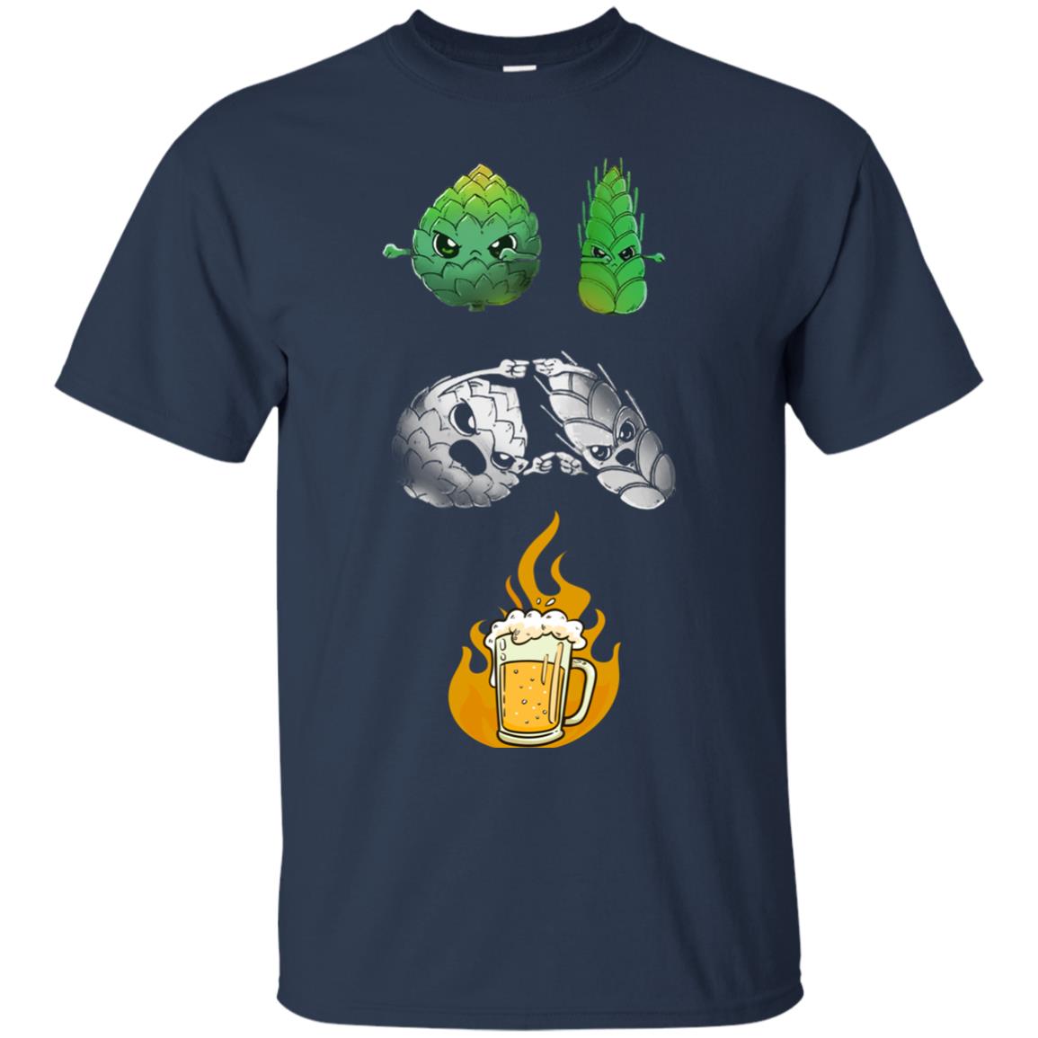 Beer Lover T-shirt Beer Fusion Flags Navy