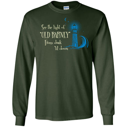 Lighthouse T-shirt See The Light Of Old Barney From Dusk Til Down Forest Green