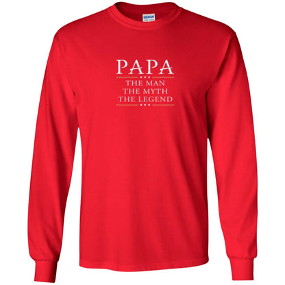 Family T-shirt Papa The Myth The Legend Red
