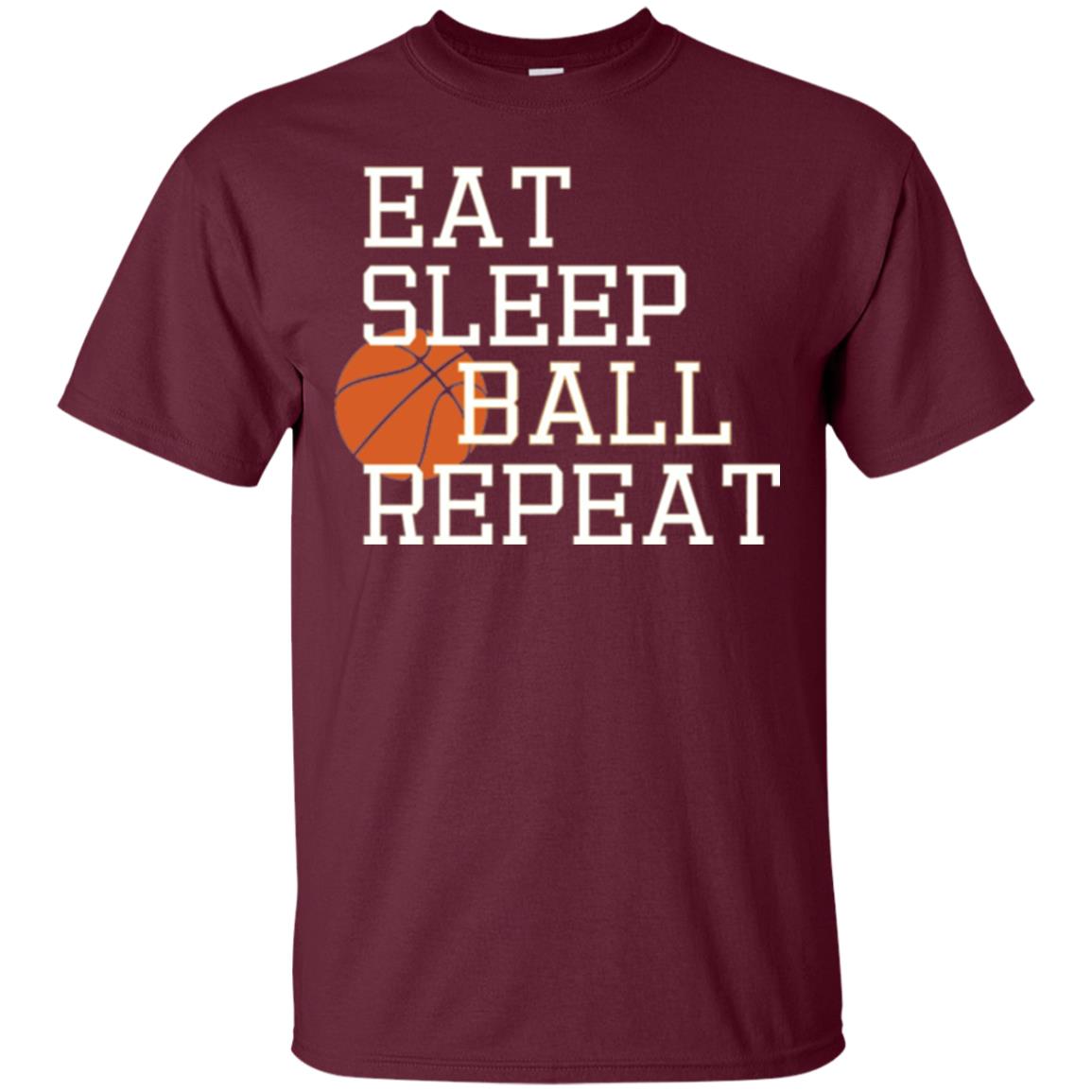 Basketball T-shirt Eat Sleep Basketball Repeat Maroon