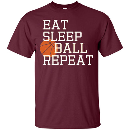 Basketball T-shirt Eat Sleep Basketball Repeat Maroon