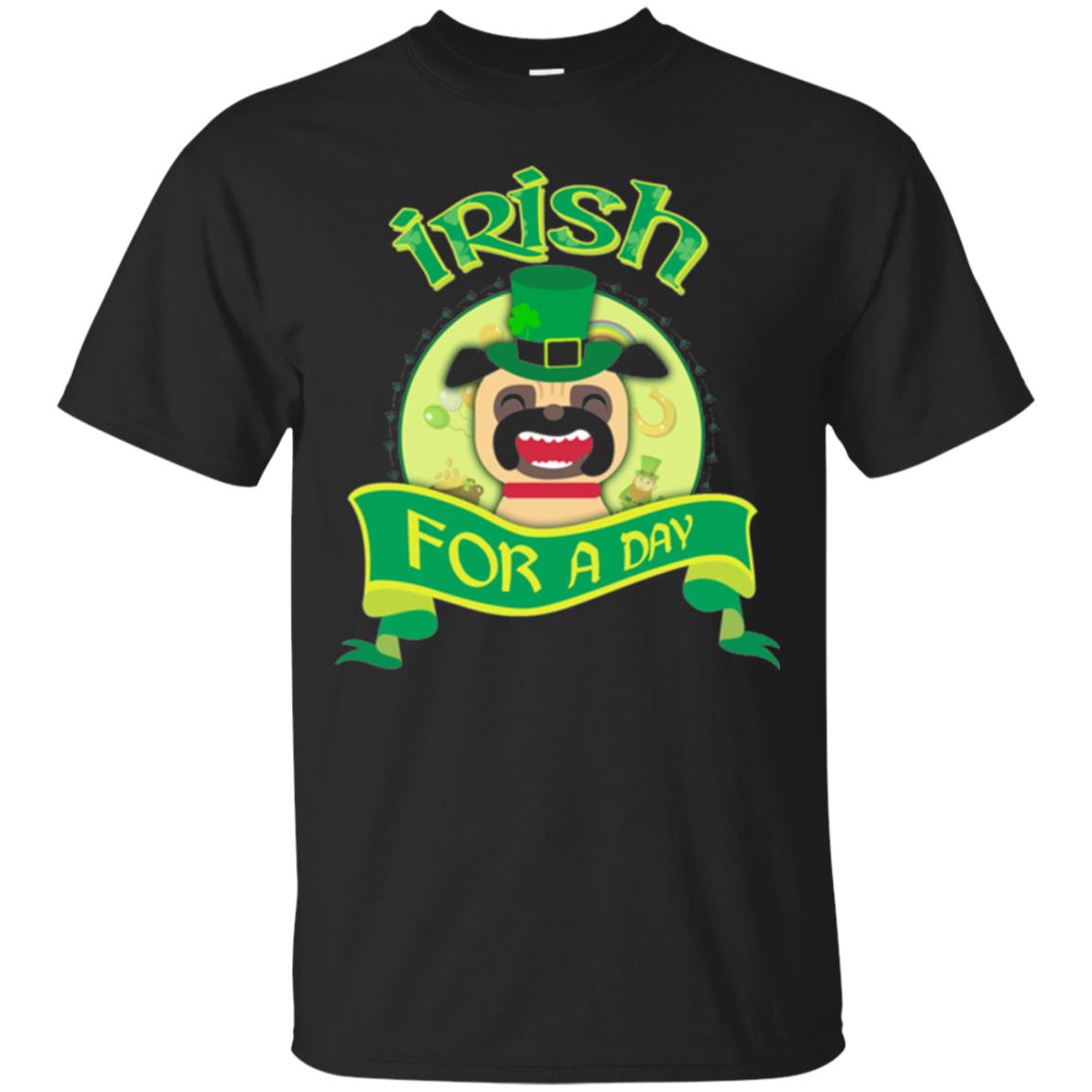 Saint Patrick_s Day T-shirt Amazing I_m Irish Pug Black