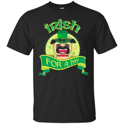 Saint Patrick_s Day T-shirt Amazing I_m Irish Pug Black