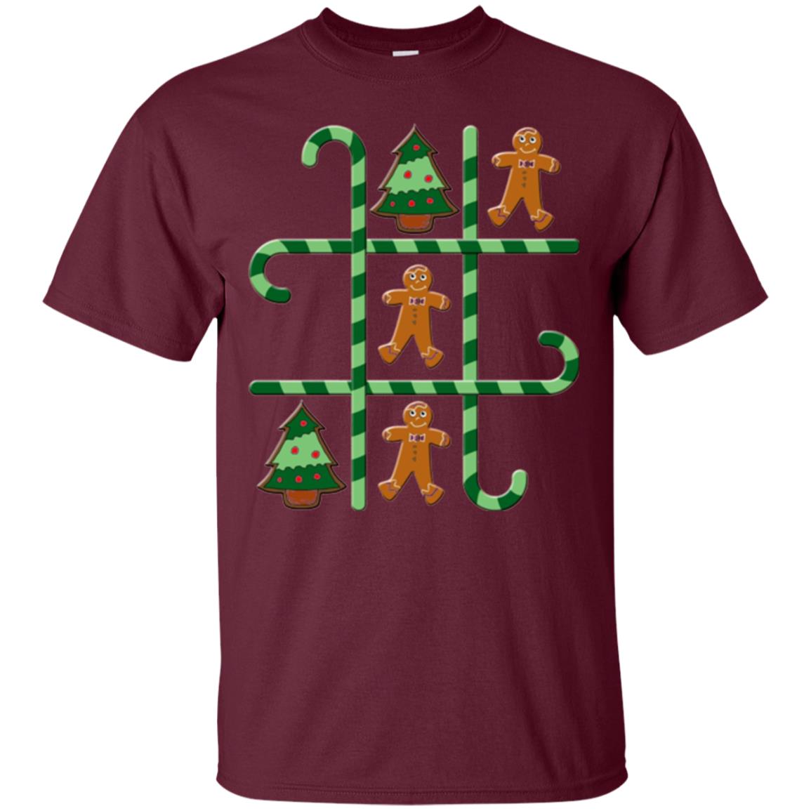 Christmas T-shirt Tic Tac Toe Board Game Maroon