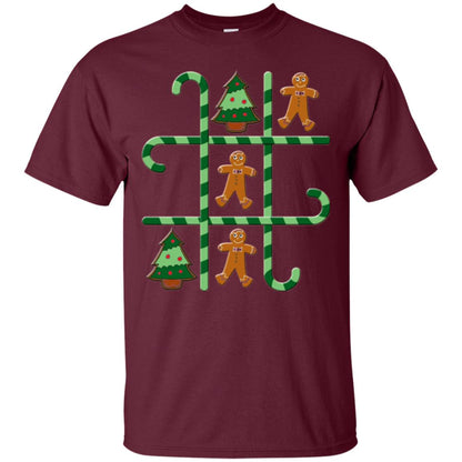 Christmas T-shirt Tic Tac Toe Board Game Maroon