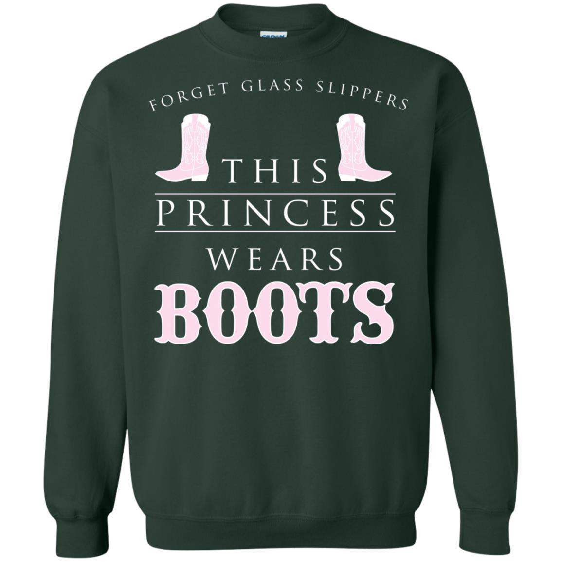 Forget Glass Slippers This Princess Wears Boots T-shirt Forest Green