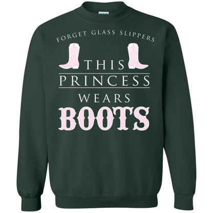 Forget Glass Slippers This Princess Wears Boots T-shirt Forest Green