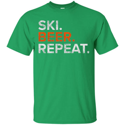 Ski And Beer Lovers T-shirt Irish Green
