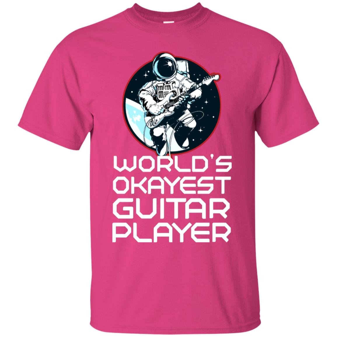 World's Okayest Guitar Player Guitarist Gift Shirt Heliconia