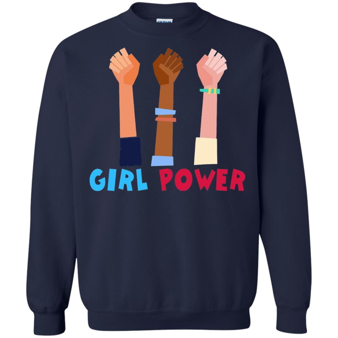 Great Feminist T-shirt Girl Power Navy