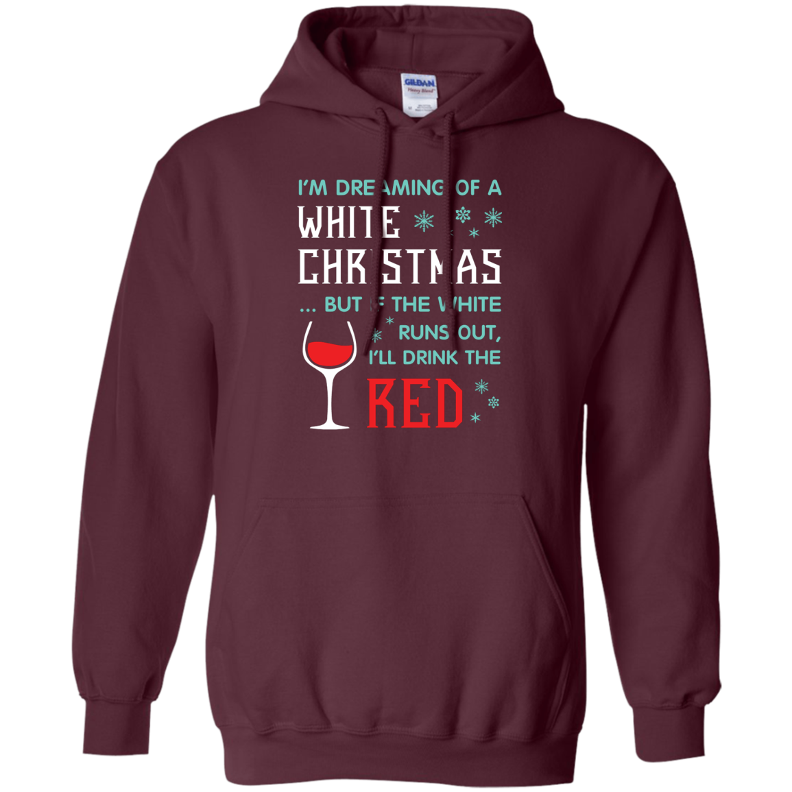 Christmas T-shirt I'm Dreaming Of A White Christmas Maroon
