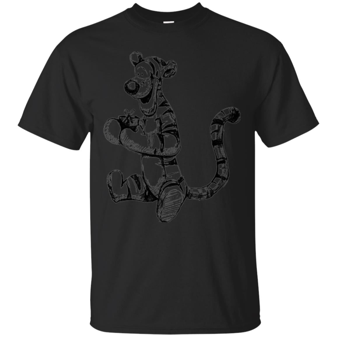 Movie T-shirt Tigger Sketch Black