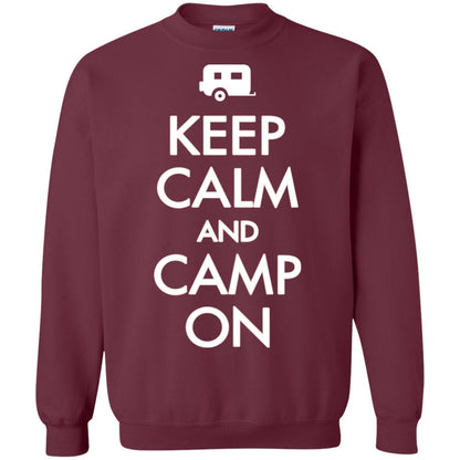 Keep Calm And Camp On Camping Lover Shirt For Camper Maroon
