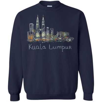 Kuala Lumpur Kl Panorama At Night T-shirt Navy