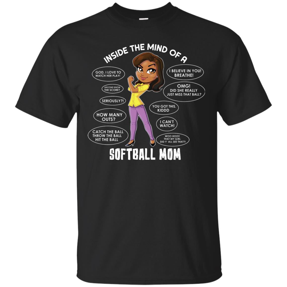 Inside The Mind Of A Softball Mom Shirt Black