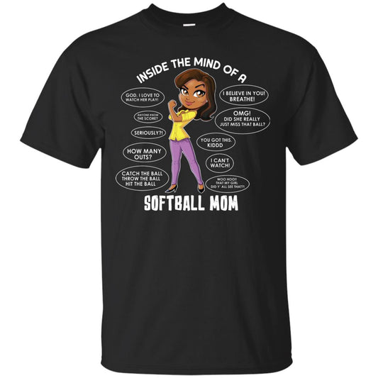 Inside The Mind Of A Softball Mom Shirt Black