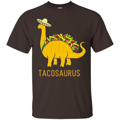 Tacosaurus Cinco De Mayo Funny Taco Dinosaur Shirt Dark Chocolate