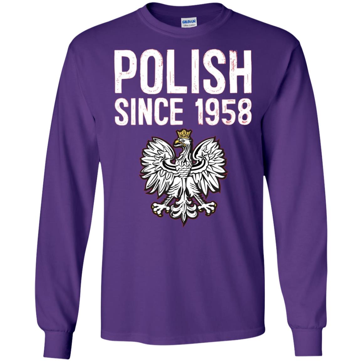 60th Birthday T-shirt Polish Since 1958 Purple