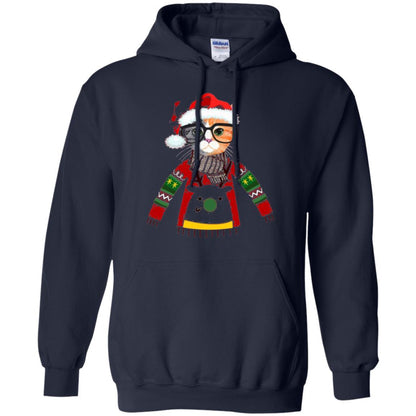 Christmas T-shirt Cat Lover Meowy Christmas T-shirt Navy
