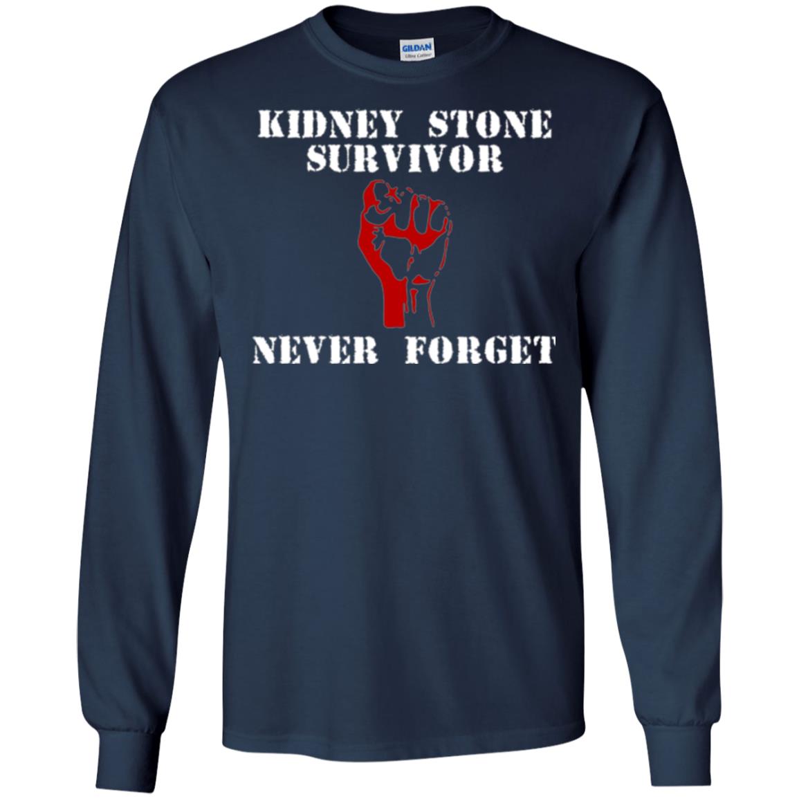 Kidney Stone Survivor Never Forget T-shirt Navy