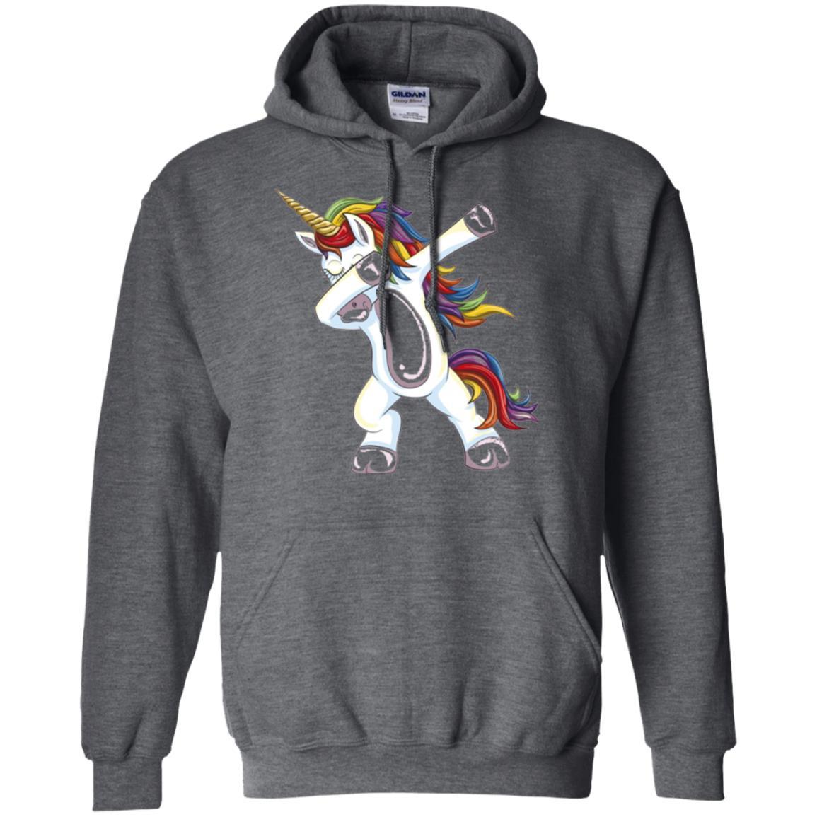 Funny Unicorn T-shirt Dabbing Unicorn T-shirt Dark Heather