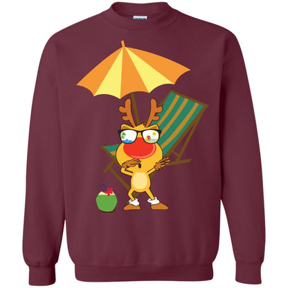 Dabbing Reindeer With Sunglasses Celebrate Xmas In July 2018 Shirt Maroon