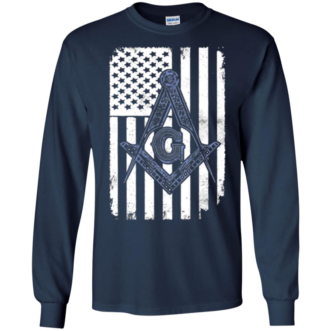 Freemason Usa Flag Logo Freemasonry America T-shirt Navy