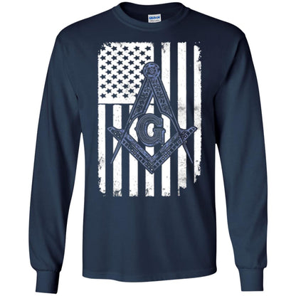 Freemason Usa Flag Logo Freemasonry America T-shirt Navy