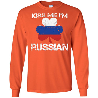 Kiss Me Russian Distressed St. Patrick_s Day 2018 T-shirt Orange