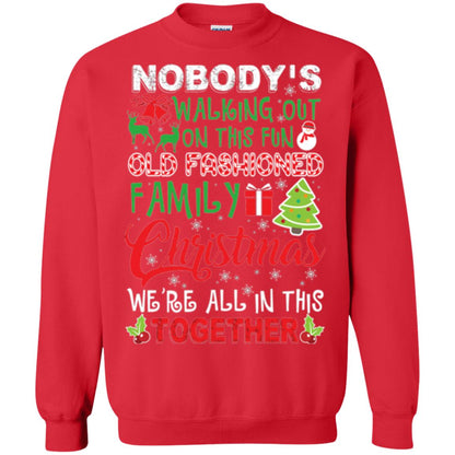 Christmas T-shirt We_re All In This Together Red