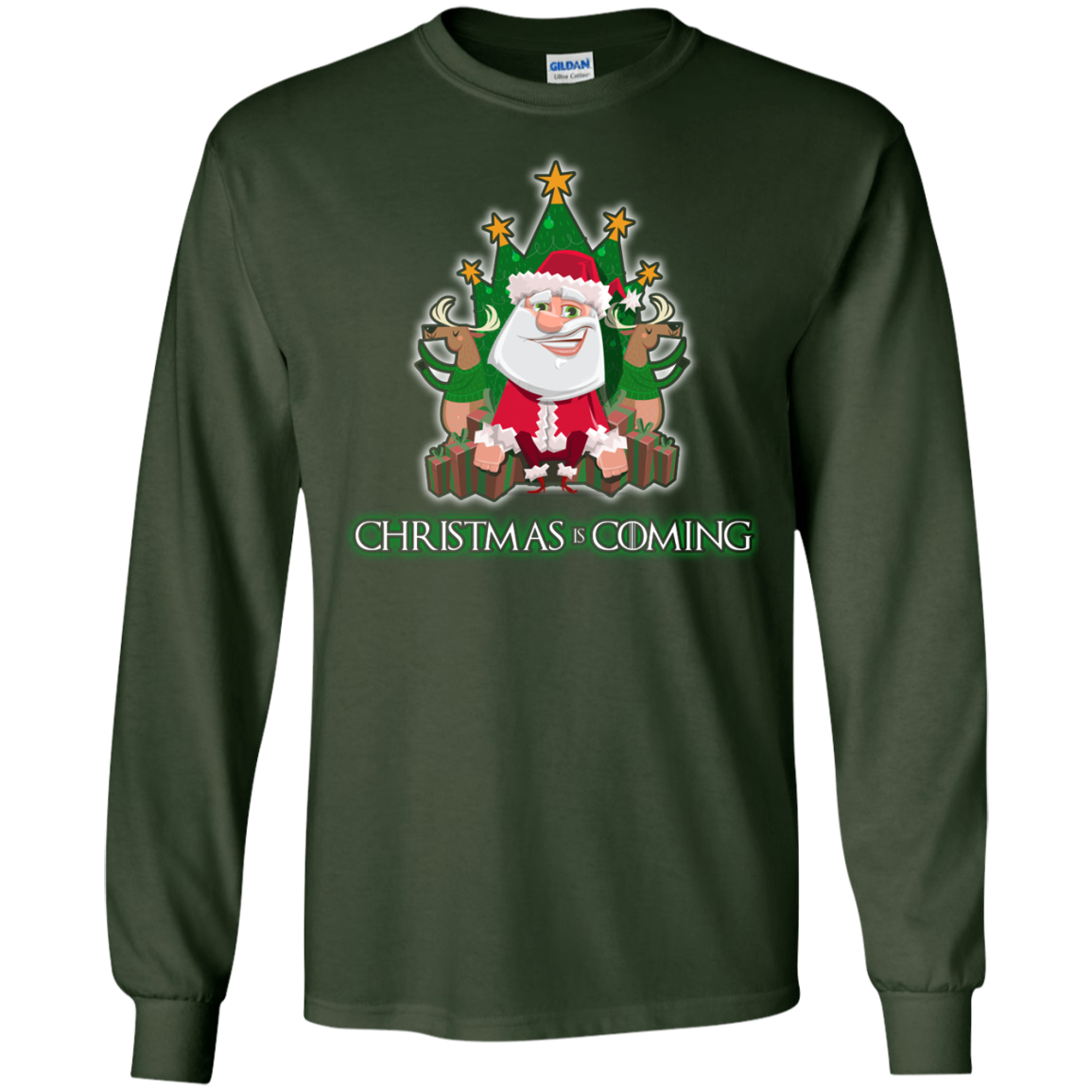 Christmas Is Coming T-shirt Forest Green