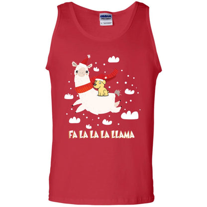 Fa La La La Llama With Labrador X-mas Gift Shirt Red